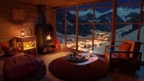 Звук вьюги у камина